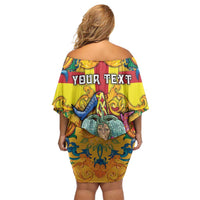 Personalized Italy Sicily Off Shoulder Short Dress Gorgoneion Baroque Patterns - Wonder Print Shop