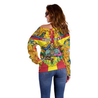 Personalized Italy Sicily Off Shoulder Sweater Gorgoneion Baroque Patterns - Wonder Print Shop
