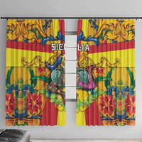 Italy Sicily Window Curtain Gorgoneion Baroque Patterns - Wonder Print Shop