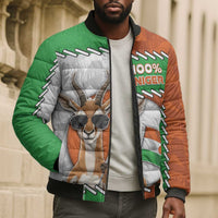 Personalized Niger Bomber Puffer Jacket Dama Gazelle Waving Flag Funny Style