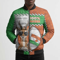 Personalized Niger Bomber Puffer Jacket Dama Gazelle Waving Flag Funny Style