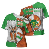 Personalized Niger Cross Shoulder Shirt Dama Gazelle Waving Flag Funny Style