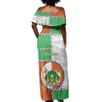Personalized Niger Off Shoulder Maxi Dress Dama Gazelle Waving Flag Funny Style