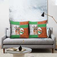 Niger Pillow Cover Dama Gazelle Waving Flag Funny Style