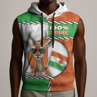 Personalized Niger Sleeveless Hoodie Dama Gazelle Waving Flag Funny Style