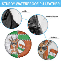 Niger Spare Tire Cover Dama Gazelle Waving Flag Funny Style
