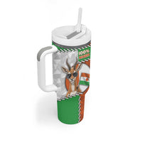 Personalized Niger Tumbler With Handle Dama Gazelle Waving Flag Funny Style