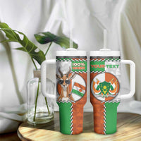 Personalized Niger Tumbler With Handle Dama Gazelle Waving Flag Funny Style