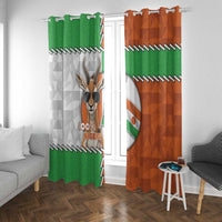 Niger Window Curtain Dama Gazelle Waving Flag Funny Style
