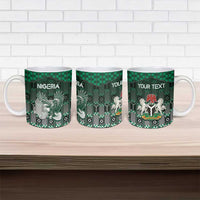 Personalized Nigeria Ceramic Mug Eagle With Tribal Patterns