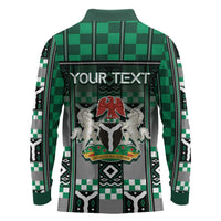 Personalized Nigeria Long Sleeve Polo Shirt Eagle With Tribal Patterns