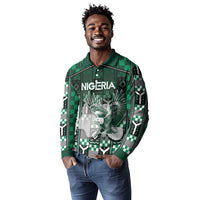 Personalized Nigeria Long Sleeve Polo Shirt Eagle With Tribal Patterns