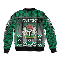 Personalized Nigeria Sleeve Zip Bomber Jacket Eagle With Tribal Patterns