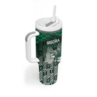 Personalized Nigeria Tumbler With Handle Eagle With Tribal Patterns