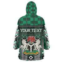 Personalized Nigeria Wearable Blanket Hoodie Eagle With Tribal Patterns