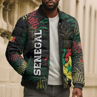 Personalized Senegal Bomber Puffer Jacket Heart Baobab Art Grunge Style