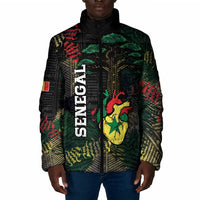 Personalized Senegal Padded Jacket Heart Baobab Art Grunge Style
