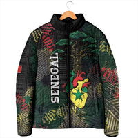 Personalized Senegal Padded Jacket Heart Baobab Art Grunge Style