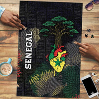 Senegal Puzzle Heart Baobab Art Grunge Style