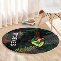 Senegal Round Carpet Heart Baobab Art Grunge Style