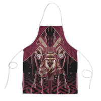 Qatar Football Apron Glitch Style Falcon With Arabic Patterns