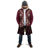 Custom Qatar Football Cloak Glitch Style Falcon With Arabic Patterns