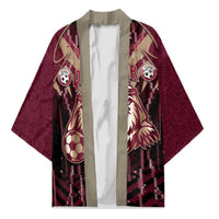 Custom Qatar Football Kimono Glitch Style Falcon With Arabic Patterns