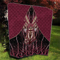 Qatar Football Quilt Glitch Style Falcon With Arabic Patterns