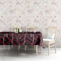 Qatar Football Tablecloth Glitch Style Falcon With Arabic Patterns
