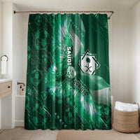 Saudi Arabia Football Bathroom Set Eagle With Desert Glitch Cyberpunk Art