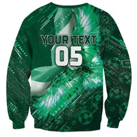 Custom Saudi Arabia Football Sweatshirt Eagle With Desert Glitch Cyberpunk Art