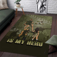 Military Fathers Day Area Rug My Dad Is My Hero
