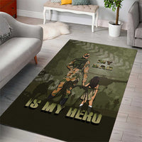 Military Fathers Day Area Rug My Dad Is My Hero