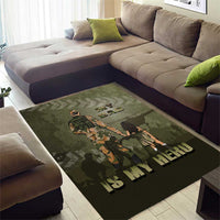 Military Fathers Day Area Rug My Dad Is My Hero