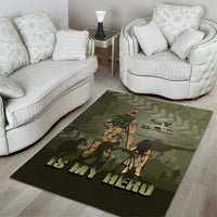Military Fathers Day Area Rug My Dad Is My Hero