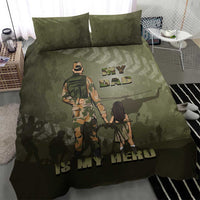 Military Fathers Day Bedding Set My Dad Is My Hero