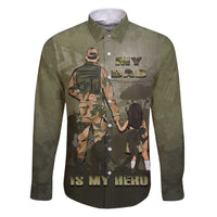 Military Fathers Day Family Matching Puletasi and Hawaiian Shirt My Dad Is My Hero