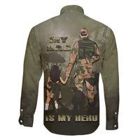 Military Fathers Day Family Matching Puletasi and Hawaiian Shirt My Dad Is My Hero