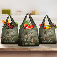 Military Fathers Day Grocery Bag My Dad Is My Hero