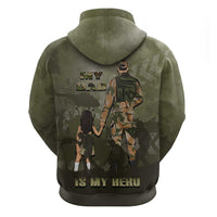 Military Fathers Day Hoodie My Dad Is My Hero