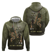 Military Fathers Day Hoodie My Dad Is My Hero