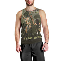 Military Fathers Day Men Tank Top My Dad Is My Hero