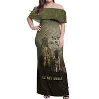 Military Fathers Day Off Shoulder Maxi Dress My Dad Is My Hero