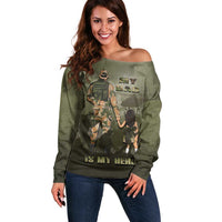 Military Fathers Day Off Shoulder Sweater My Dad Is My Hero