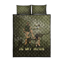 Military Fathers Day Quilt Bed Set My Dad Is My Hero
