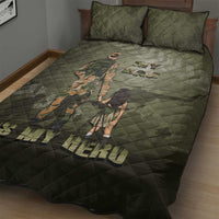 Military Fathers Day Quilt Bed Set My Dad Is My Hero