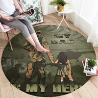 Military Fathers Day Round Carpet My Dad Is My Hero