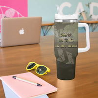 Military Fathers Day Tumbler With Handle My Dad Is My Hero