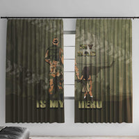 Military Fathers Day Window Curtain My Dad Is My Hero