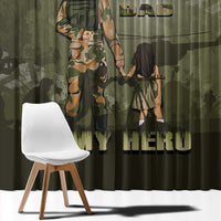 Military Fathers Day Window Curtain My Dad Is My Hero